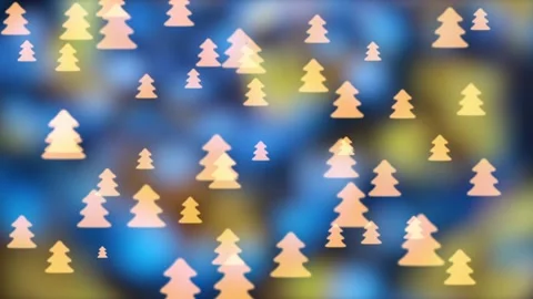 Multicolored Figured Bokeh Christmas Tree Background Video stock 109058735