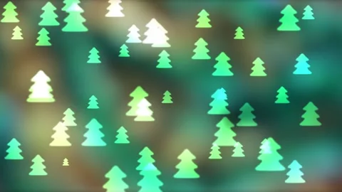 Multicolored Figured Bokeh Christmas Tree Background Video stock 109058838