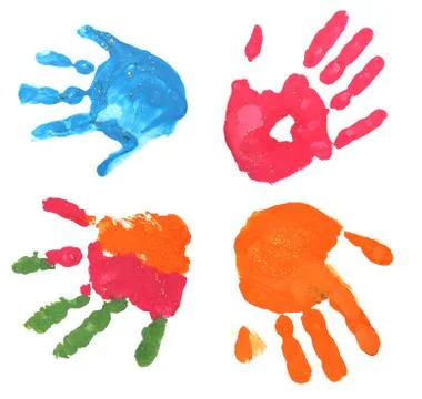 Multicolored fingerprints Stock Photos