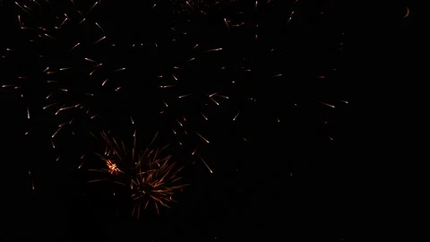 Multicolored firework exploding in black sky at night. Video stock 205600097