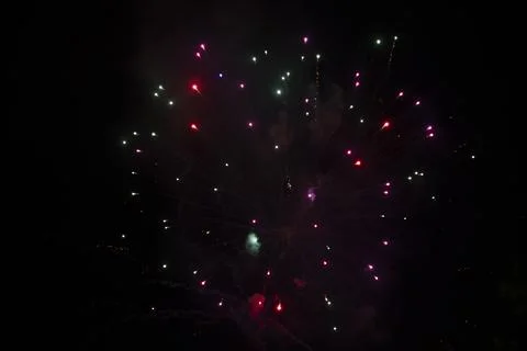 Multicolored firework Stock Photos