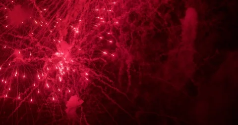 Multicolored Fireworks Display at Summer Event with Strobes - Close Up 動画素材 111983057