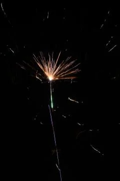 Multicolored fireworks exploding on the sky for New Year Celebration Stock Photos