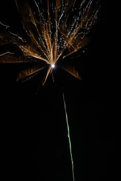 Multicolored fireworks exploding on the sky for New Year Celebration Stock Photos