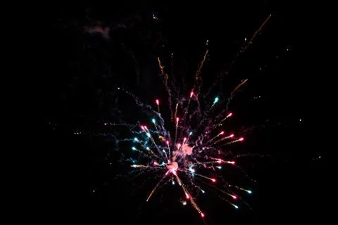 Multicolored fireworks exploding on the sky for New Year Celebration Stock-Fotos