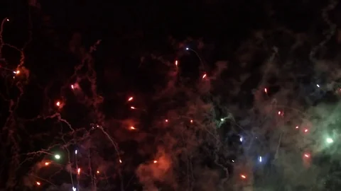 Multicolored fireworks Stock Footage 75391724