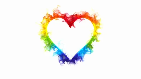 Multicolored flame heart shaped Valentine's Day love card copy space 60fps Vidéo 120653219