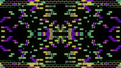 Multicolored flashing bricks. Colorful dynamic looping animation Stock Footage 201796532