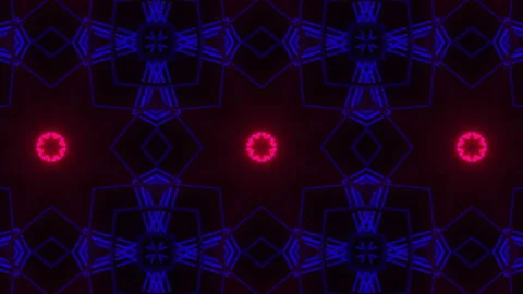 Multicolored flashing kaleidoscope patterns. animated abstract background. 3d re Video stock 153460968