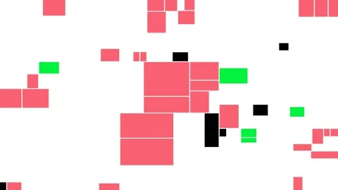 Multicolored flat drawing square shapes moving in 2D space white background Stock Footage 125785982