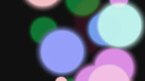 Multicolored Floating Soft Bokeh Circles on Dark Background Vidéo 333695831