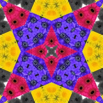 Multicolored floral background kaleidoscopically generated Stock Illustration