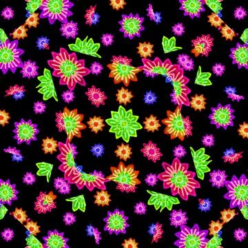Multicolored Floral Drawing Seamless Pattern Stock Illustration
