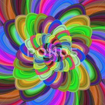 Multicolored Floral Fractal Background Art