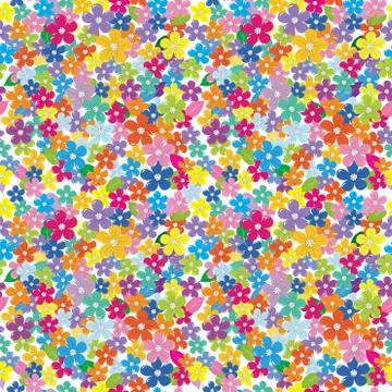 Multicolored floral seamless pattern Stock Illustration
