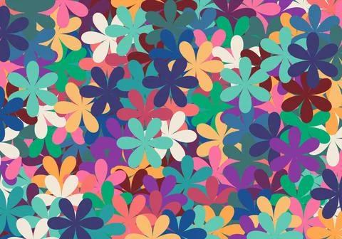 Multicolored flowers, abstract background, vector Stock Illustration