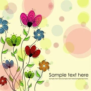 Multicolored flowers on a white background Stock Illustration