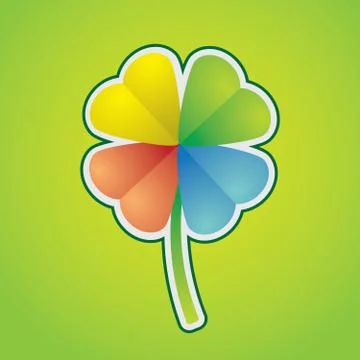 Multicolored four-leaf clover - illustration Stock Illustration