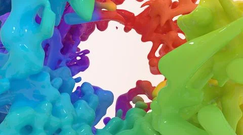 Multicolored frame made of random dynamics liquid shapes Stock Illustration