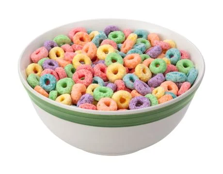 Multicolored fruit cereal isolated Foto stock