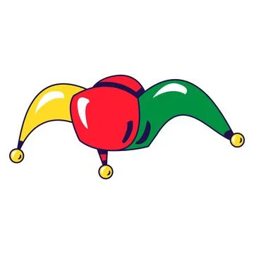 Multicolored funny jester hat with bells Illustrazione stock