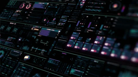 Multicolored futuristic interface. Data Network Architecture Stock-Footage 149028648