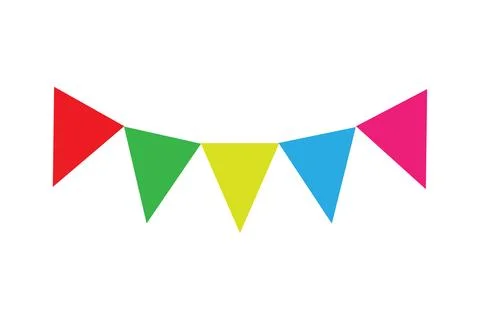 Multicolored  garland flags icon. Element party decoretion  symbol.   Flag .. Stock Illustration