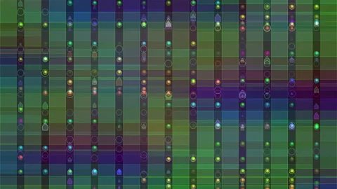 Multicolored Geometric Abstract Grid with Vibrant Patterns Flowing Stock Footage 308464760