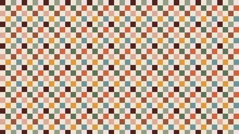 Multicolored geometric checkerboard pattern with pastel red, green, and orange Stock Illustration