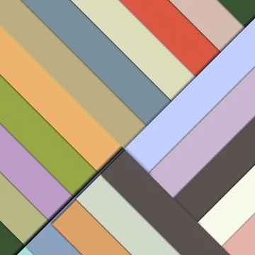 Multicolored geometric layered strips, diagonal abstract art, modern materi.. Stock Photos