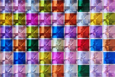 Multicolored geometric plastic texture for abstract background 写真素材