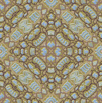 Multicolored geometric seamless patterns on a khaki background Stock Illustration