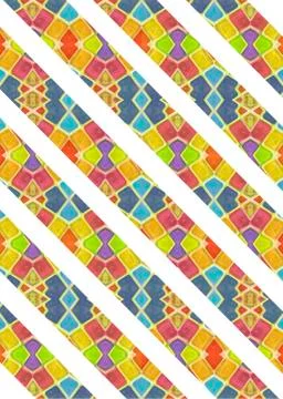 Multicolored Geometric Stripes Pattern Illustrazione stock