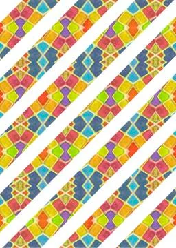 Multicolored Geometric Stripes Pattern Illustrazione stock