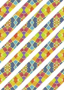 Multicolored Geometric Stripes Pattern White background with colorful geom... Fotos de archivo
