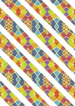 Multicolored Geometric Stripes Pattern White background with colorful geom... Stock Photos