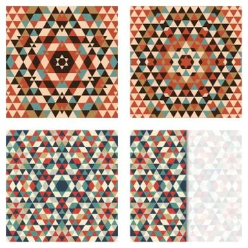 Multicolored geometry polygonal mosaic patterns Stock-Illustration