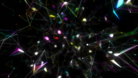 Multicolored geometry.Abstract background of technology network. Animation of Stock Footage 98096556