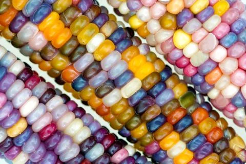 Multicolored glas gem corn Stock Photos
