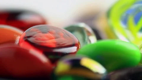 Multicolored glass on a plate Stock Footage 74107052