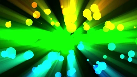 Multicolored Globes Circles Bubbles Rays Swarm Abstract Motion Background Loop 2 Stock Footage 76597329