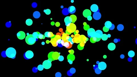 Multicolored Globes Circles Bubbles Swarm Abstract Motion Background Loop 1 Video stock 76574081
