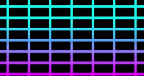Multicolored glow Grid Animation Background, rectangular cells move down, neon Stock Footage 279802493