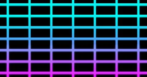 Multicolored glow Grid Background, rectangular cells, neon sci-fi retro 80s 스톡 사진