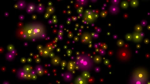 Multicolored glowing bubbles, floating particles, abstract celebration back.. Vídeo Stock 337702726