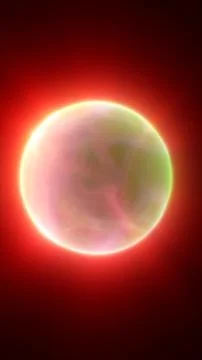 Multicolored glowing energy sphere floating in dark space, symbolizing cosm.. Stock Illustration