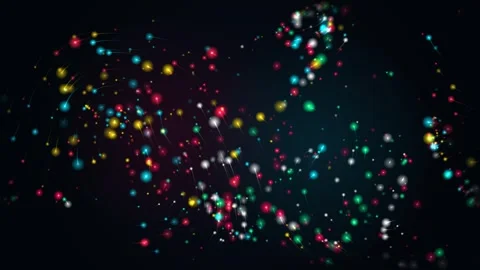 Multicolored glowing particle spiral motion Stock Footage 343613330