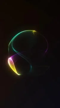 Multicolored glowing plasma orb with flowing liquid light on dark backgroun.. Stock Illustration