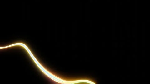 Multicolored glowing ribbon slowly bends on black background. 3d render. looped  Stock Footage 310233048