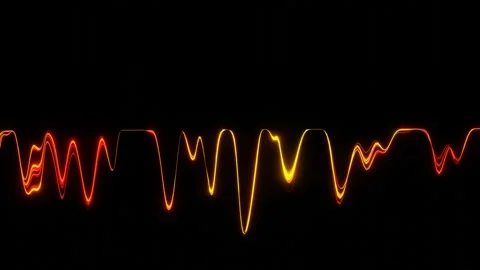 Multicolored glowing ribbon slowly bends on black background. 3d render. looped  Stock Footage 310233053